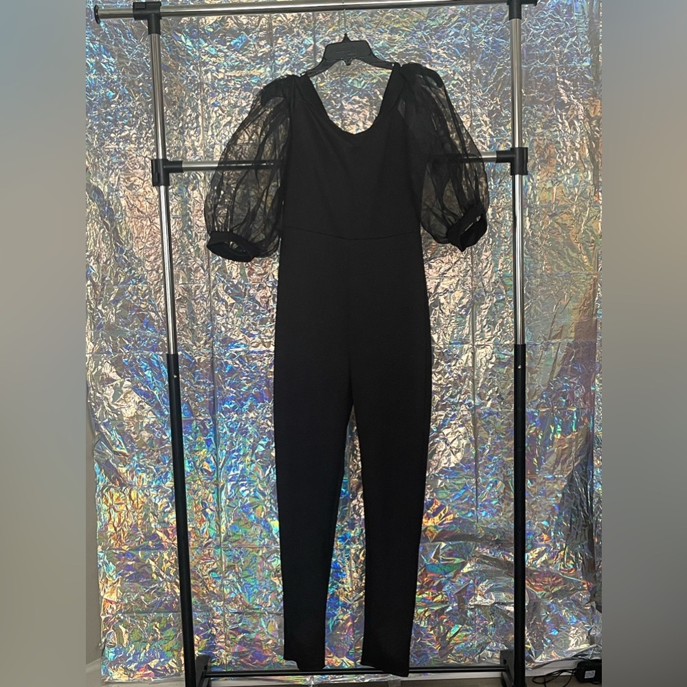 See through sleeve Romper Jumpsuit
